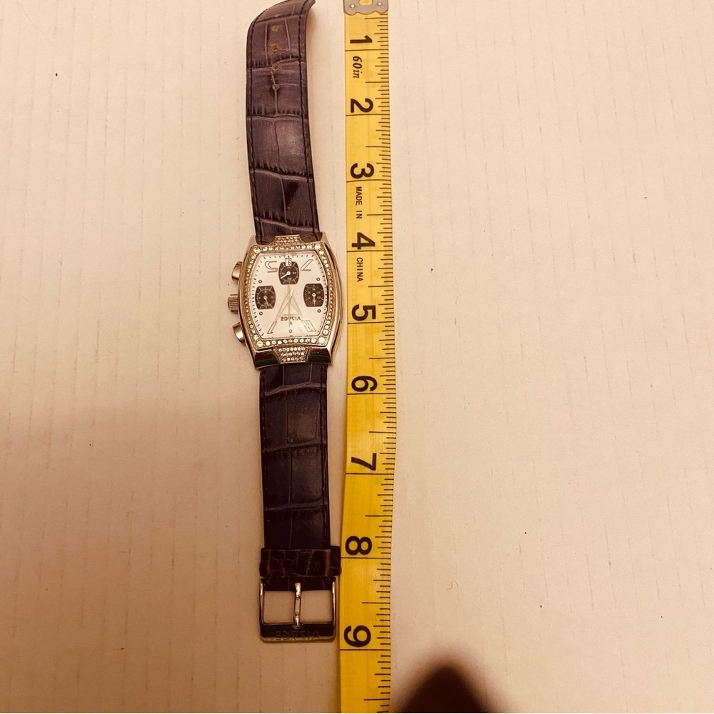 Visage Vintage Chronology Genuine Swarovski Crystals Square Large Purple Watch - Picture 10 of 10